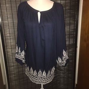 Blue floral Tops Taj by Sabrina Crippa